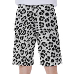 White Leopard Print Men's Beach Shorts