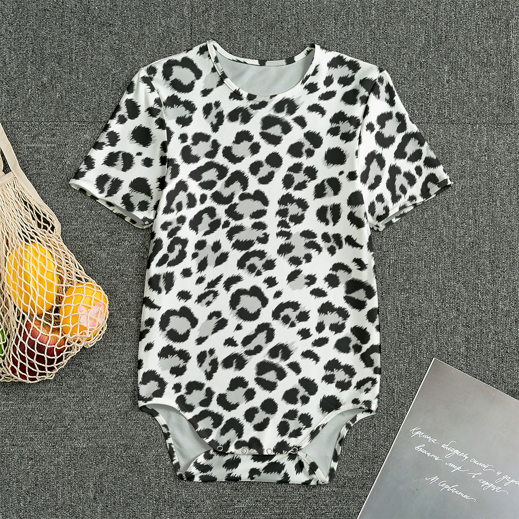 White Leopard Print Men's Bodysuit