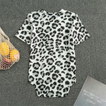 White Leopard Print Men's Bodysuit