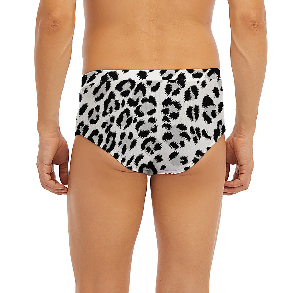 White Leopard Print Men's Briefs