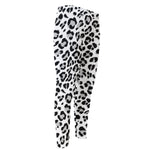 White Leopard Print Men's Compression Pants
