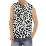 White Leopard Print Men's Fitness Tank Top