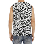 White Leopard Print Men's Fitness Tank Top