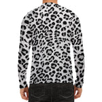 White Leopard Print Men's Long Sleeve Rash Guard
