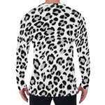 White Leopard Print Men's Long Sleeve T-Shirt