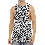 White Leopard Print Men's Muscle Tank Top