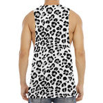 White Leopard Print Men's Muscle Tank Top