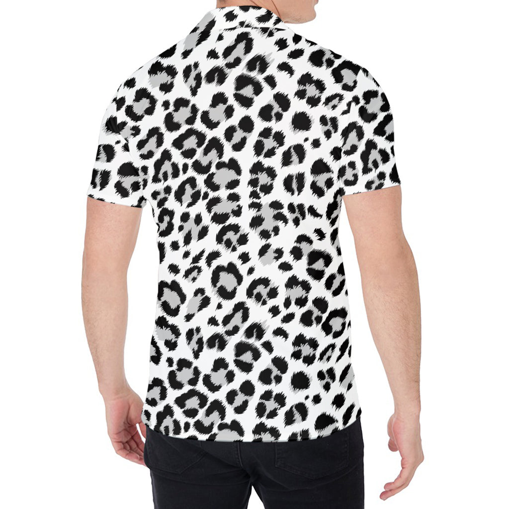 White Leopard Print Men's Shirt