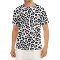 White Leopard Print Men's Short Sleeve Rash Guard