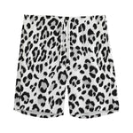 White Leopard Print Men's Sports Shorts