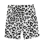 White Leopard Print Men's Sports Shorts