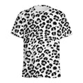 White Leopard Print Men's Athletic T-Shirt