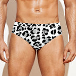 White Leopard Print Men's Swim Briefs