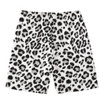 White Leopard Print Men's Swim Trunks