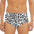 White Leopard Print Men's Triangle Swim Briefs