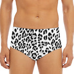 White Leopard Print Men's Triangle Swim Briefs