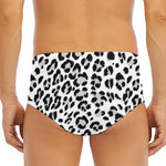 White Leopard Print Men's Triangle Swim Briefs