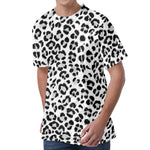White Leopard Print Men's Velvet T-Shirt