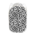 White Leopard Print Mesh Laundry Hamper