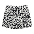 White Leopard Print Mesh Shorts