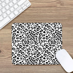 White Leopard Print Mouse Pad