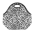 White Leopard Print Neoprene Lunch Bag