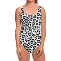 White Leopard Print One Piece Swimsuit