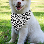 White Leopard Print Over The Collar Dog Bandana