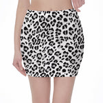White Leopard Print Pencil Mini Skirt