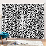 White Leopard Print Pencil Pleat Curtains
