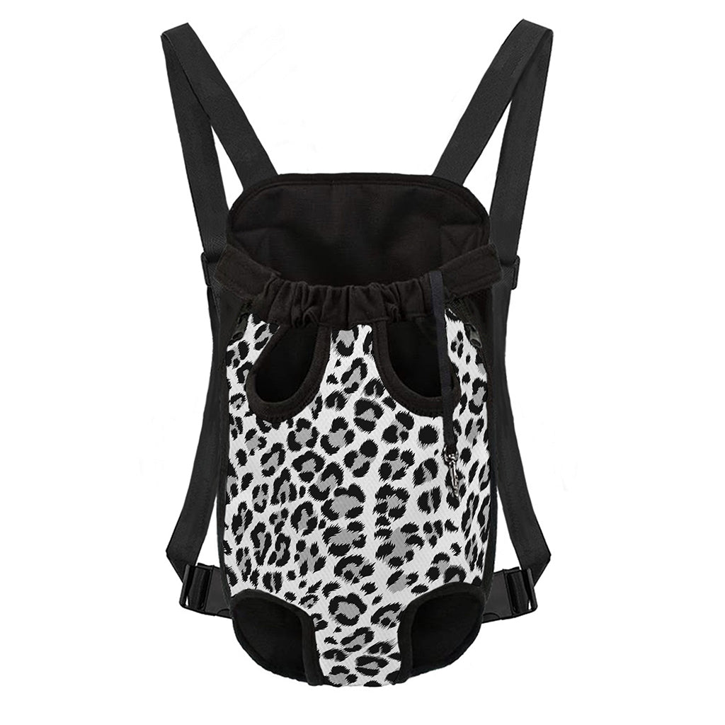 White Leopard Print Pet Carrier Backpack