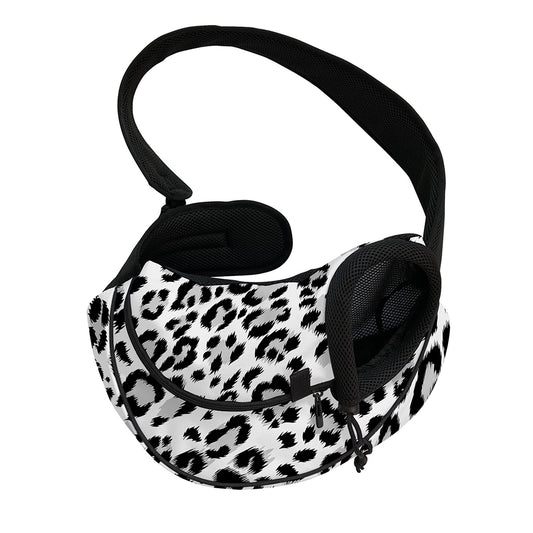White Leopard Print Pet Sling Carrier
