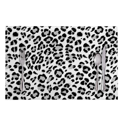 White Leopard Print Placemat