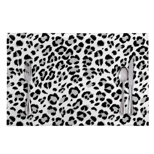 White Leopard Print Placemat