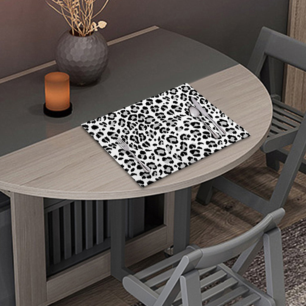 White Leopard Print Placemat