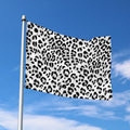 White Leopard Print Polyester Flag