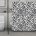 White Leopard Print Polyester Shower Curtain