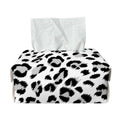 White Leopard Print Rectangle Tissue Box Cover