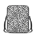 White Leopard Print Rectangular Crossbody Bag