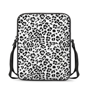 White Leopard Print Rectangular Crossbody Bag