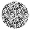 White Leopard Print Round Blanket