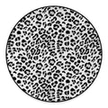 White Leopard Print Round Floor Mat