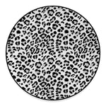 White Leopard Print Round Floor Mat