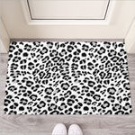 White Leopard Print Rubber Doormat