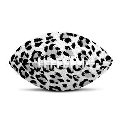 White Leopard Print Rugby Ball