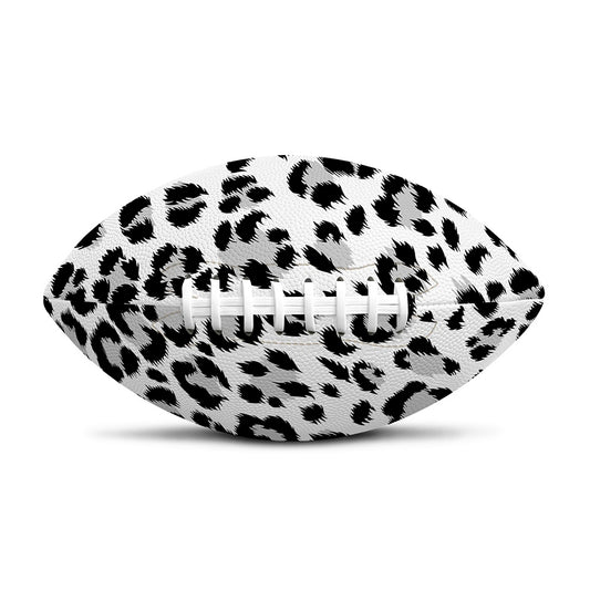 White Leopard Print Rugby Ball