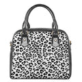 White Leopard Print Shoulder Handbag