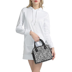 White Leopard Print Shoulder Handbag