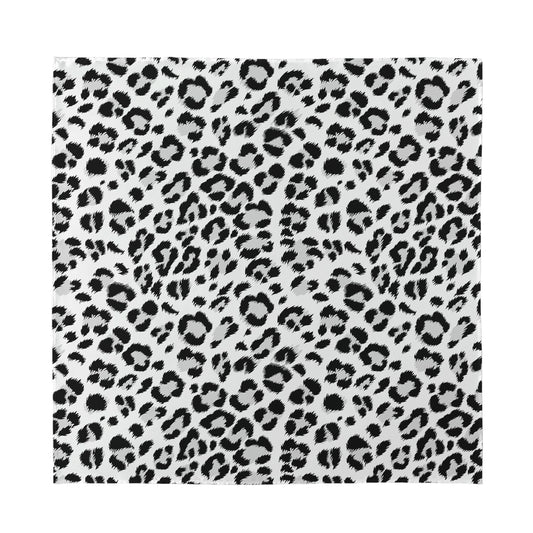 White Leopard Print Silk Bandana