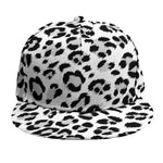 White Leopard Print Snapback Cap